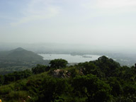 Panoramic view of Fatehsagar from Sajjangarh, Udaipur.